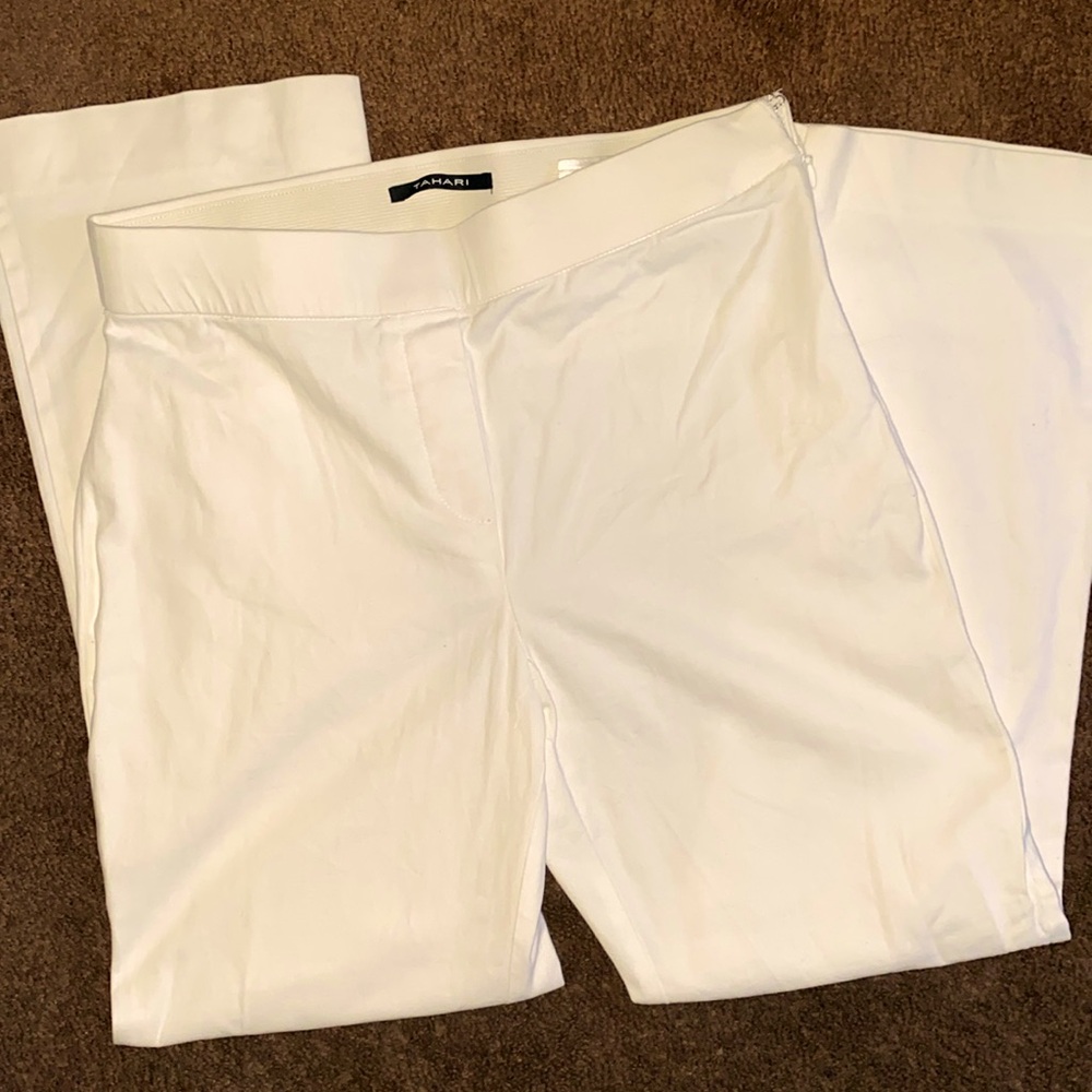 Tahari white slacks